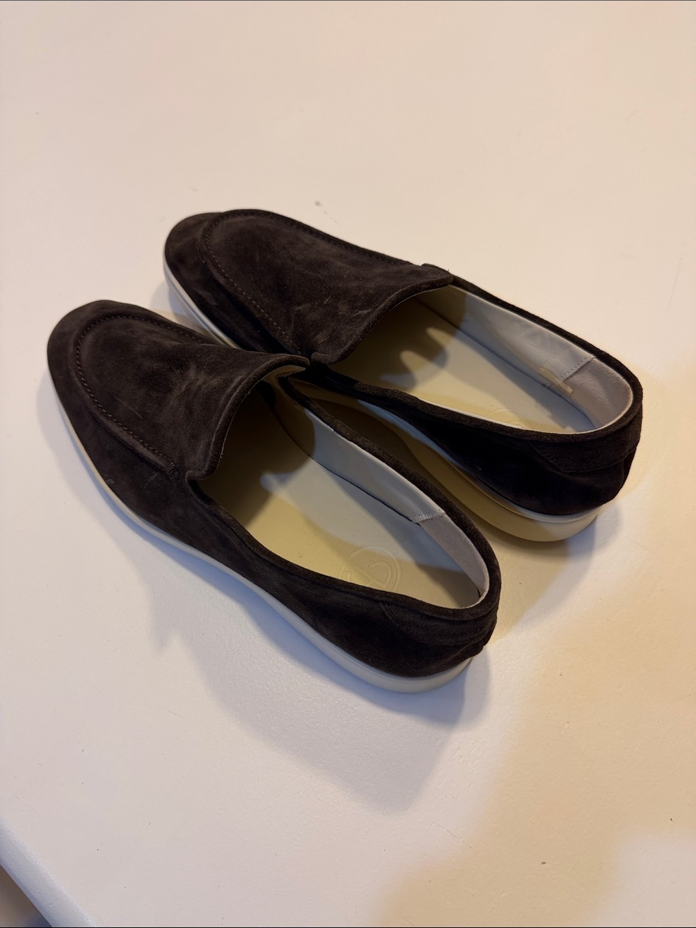 CQP Men's Debonair Suede Slip-On Loafers - Dark Brown Sz 42(8.5).  Bag4